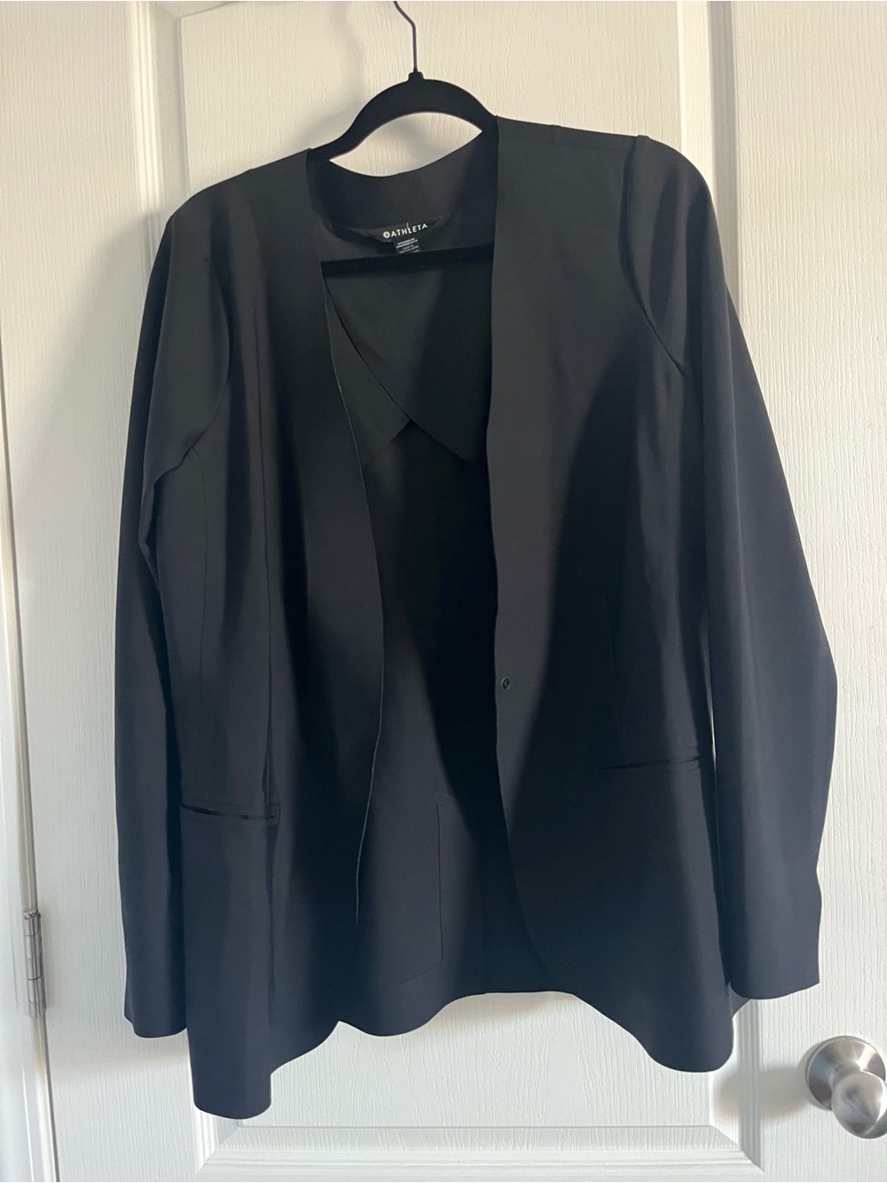 Women’s Athleta Black Open-Front Draped Blazer NWOT Size 12